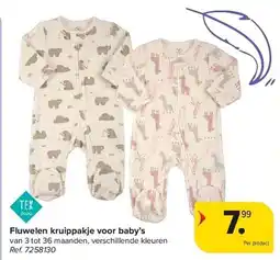 Carrefour Fluwelen kruippakje voor baby's aanbieding