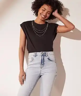 T-shirt met afneembare kraag - M - ZWART - Etam
