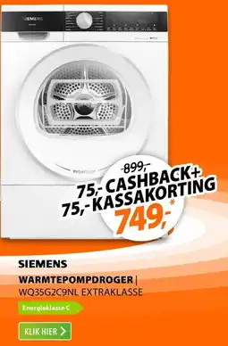 Expert Siemens warmtepompdroger WQ35G2C9NL Extraklasse aanbieding