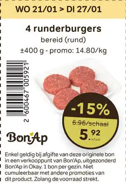 Bon Ap 4 Runderburgers aanbieding