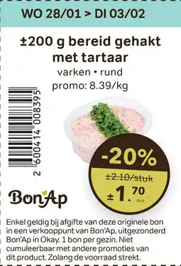 Bon Ap Bereid Gehakt met Tartaar aanbieding