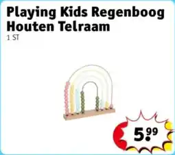 Kruidvat Playing Kids Regenboog Houten Telraam aanbieding