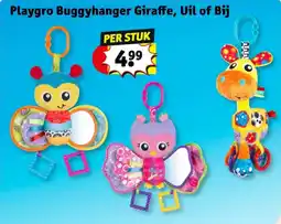 Kruidvat Playgro Buggyhanger Giraffe, Uil of Bij aanbieding