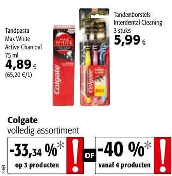 Colruyt Colgate volledig assortiment aanbieding