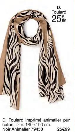 Damart Foulard Imprimé Animalier Pur Coton aanbieding