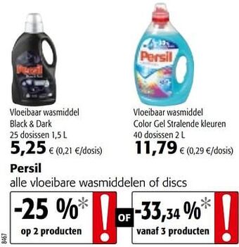 Colruyt Persil alle vloeibare wasmiddelen of discs aanbieding