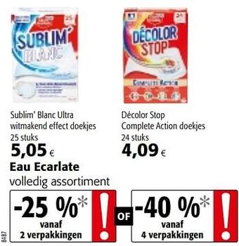 Colruyt Eau ecarlate volledig assortiment aanbieding