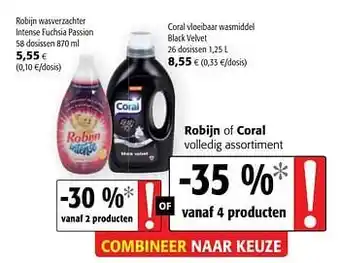 Colruyt Robijn wasverzachter intense fuchsia passion aanbieding