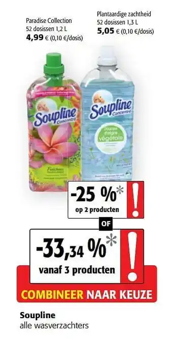 Colruyt Soupline alle wasverzachters aanbieding