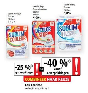 Colruyt Eau ecarlate volledig assortiment aanbieding