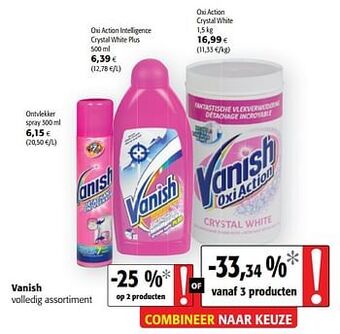 Colruyt Vanish volledig assortiment aanbieding