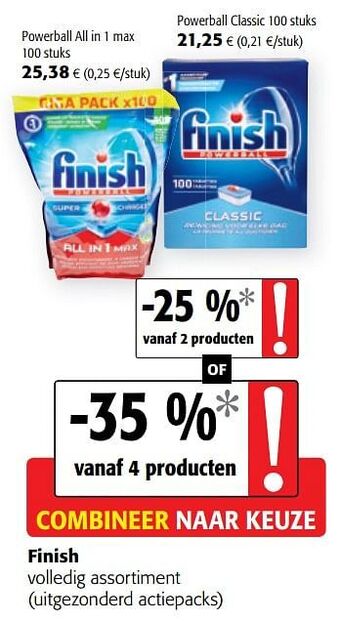 Colruyt Finish volledig assortiment aanbieding