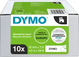 Coolblue DYMO D1 12mm x 7m 10 Rubans Noir Blanc Étiquettes aanbieding