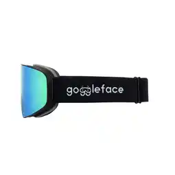 Decathlon GOGGLEFACE Straight Line Ski- en snowboardbril - Zwart/Groen - Unisex aanbieding