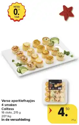 Carrefour Market Verse Aperitiefhapjes 4 Smaken Calitess aanbieding