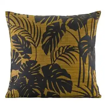 Leen Bakker Sierkussen Mikai - okerkleur/zwart - 45x45 cm - Leen Bakker aanbieding