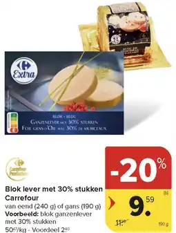 Carrefour Market Blok lever met 30% stukken Carrefour aanbieding