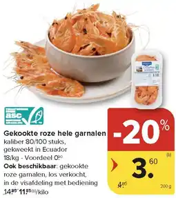Carrefour Market Gekookte Roze hele Garnalen aanbieding