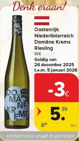 Carrefour Market Oostenrijk Niederösterreich Domäne Krems Riesling aanbieding