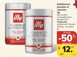 Carrefour Market Koffiebonen, gemalen of capsules illy aanbieding