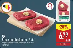 ALDI Steak met Lookboter aanbieding