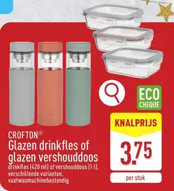 ALDI Crofton Glazen drinkfles of glazen vershouddoos aanbieding