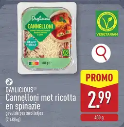 ALDI Daylicious Cannelloni met Ricotta en Spinazie aanbieding