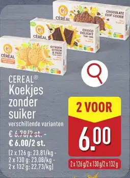 ALDI Céréal Koekjes zondér suiker aanbieding