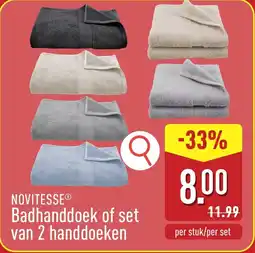 ALDI Novitesse Badhanddoek of set van 2 Handdoeken aanbieding