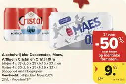 Carrefour Market Alcoholvrij bier Desperados, Maes, Affligem Cristal en Cristal Xtra aanbieding
