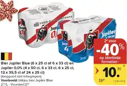 Carrefour Market Bier Jupiler Blue en Jupiler 0,0% aanbieding