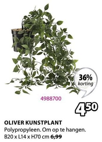Jysk Oliver kunstplant aanbieding