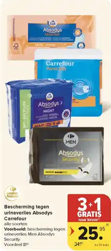 Carrefour Market Bescherming tegen urineverlies Absodys Carrefour aanbieding