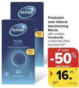 Carrefour Market Producten voor Intieme bescherming Manix aanbieding