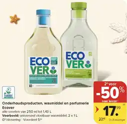 Carrefour Market Onderhoudsproducten, wasmiddel en parfumerie Ecover aanbieding