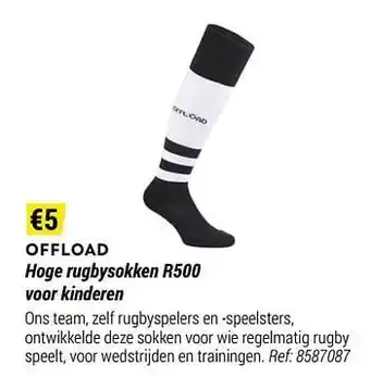 Decathlon Hoge rugbysokken r500 voor kinderen aanbieding