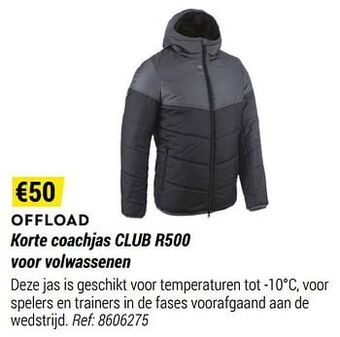 Decathlon Korte coachjas club r500 voor volwassenen aanbieding