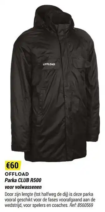 Decathlon Parka club r500 voor volwassenen aanbieding
