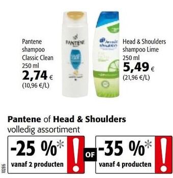 Colruyt Pantene shampoo classic clean aanbieding