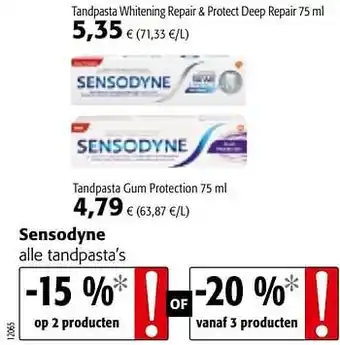 Colruyt Sensodyne alle tandpasta`s aanbieding