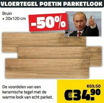 Vloertegel poetin parketlook