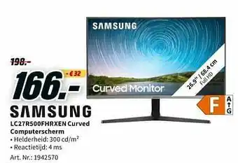 MediaMarkt Samsung lc27r500fhrxen curved computerscherm aanbieding