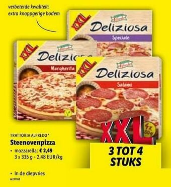 Lidl Steenovenpizza mozzarella aanbieding