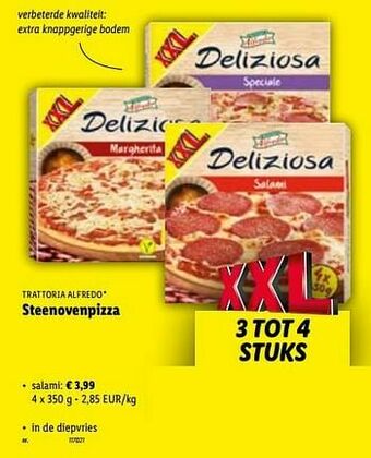 Lidl Steenovenpizza salami aanbieding