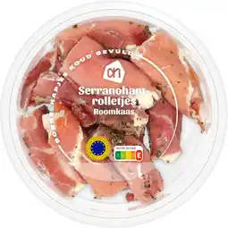 Albert Heijn AH Serranohamrolletjes met roomkaas aanbieding