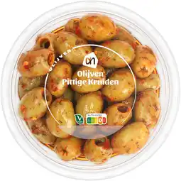 Albert Heijn AH Groene olijven met pittige kruiden aanbieding