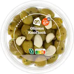 Albert Heijn AH Groene olijven met knoflook aanbieding