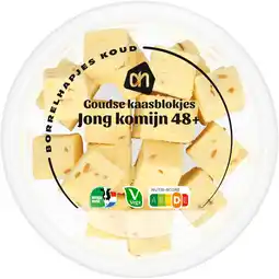 Albert Heijn AH Goudse kaasblokjes jong komijn 48+ aanbieding