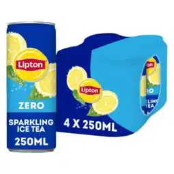 Albert Heijn Lipton Ice tea sparkling zero sugar 4-pack aanbieding