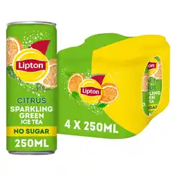 Albert Heijn Lipton Ice tea green citrus sparkling 4-pack aanbieding